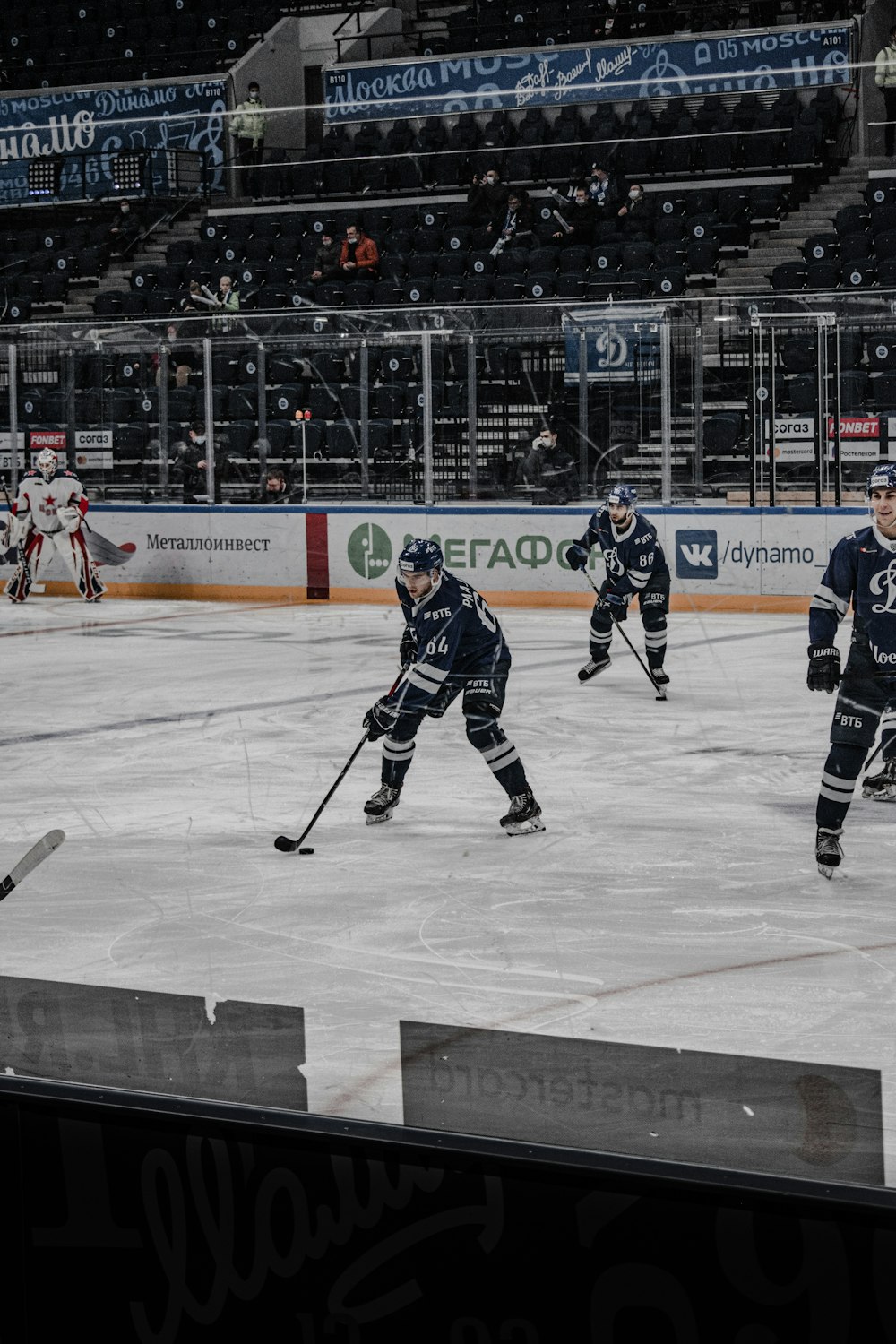 ice hockey players on ice hockey field