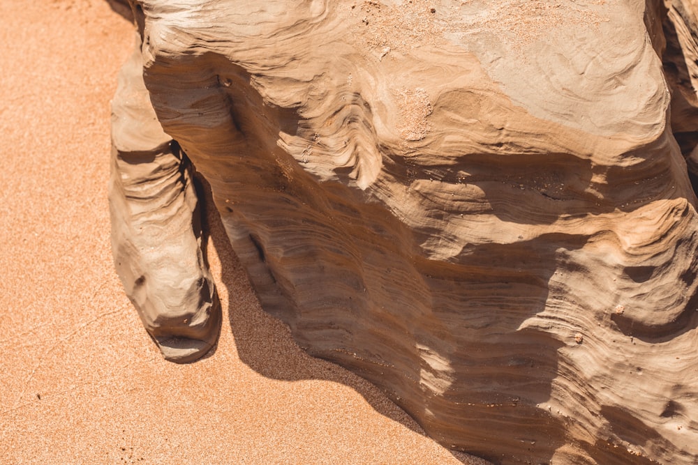 brown and white rock formation