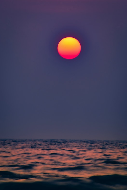 sun on the sky over the beach