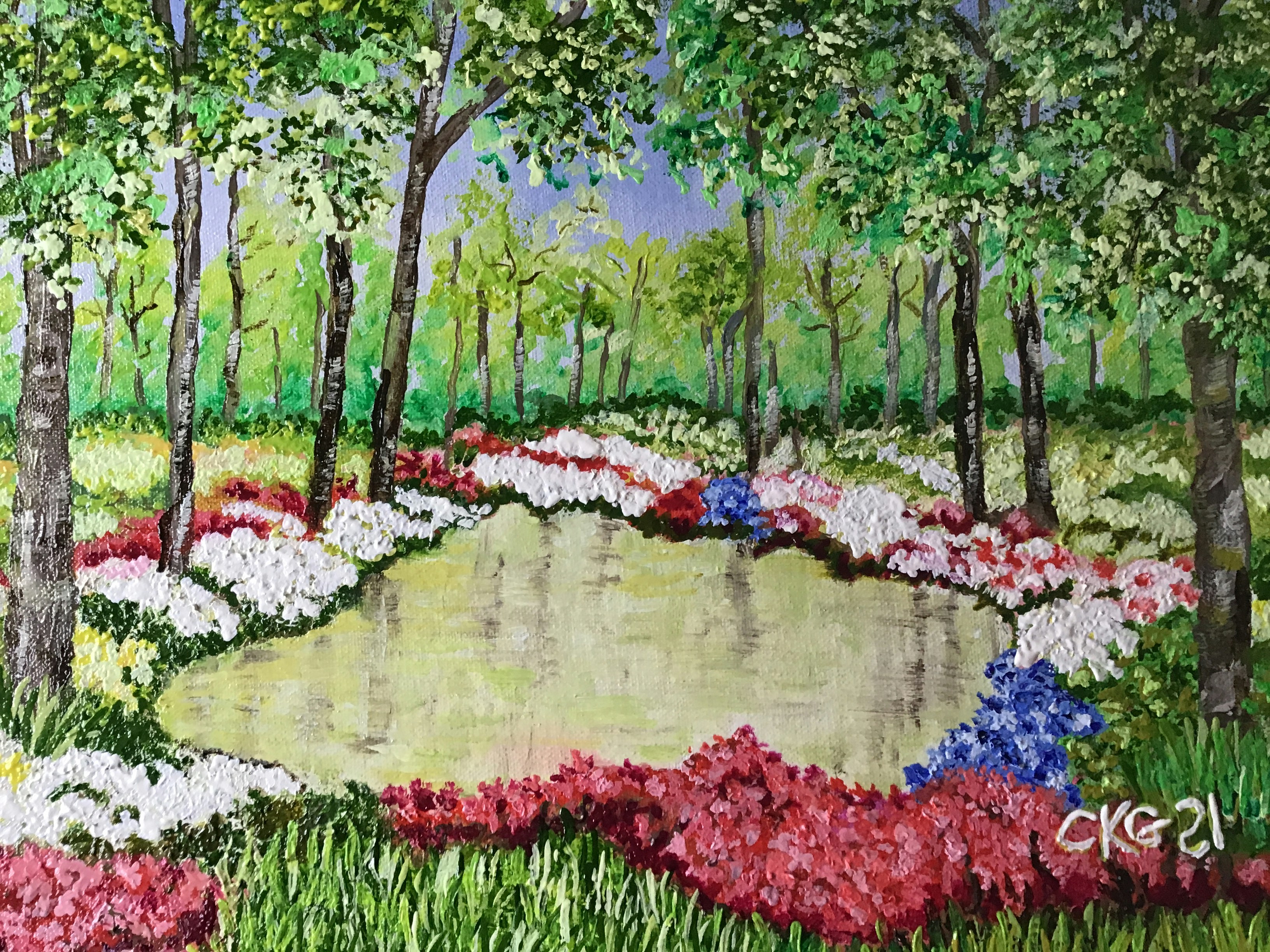 Ribbon Pond - 2021 - Oil Painting on A4 MDF Board - Inspired by Equal Rights for Woman. Woman’s Day