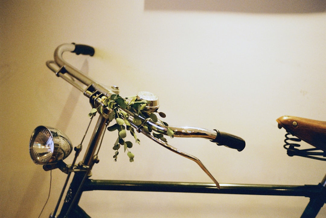 black and silver bicycle with white background