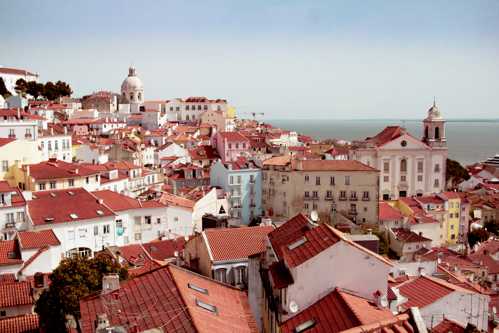 Lisbon Alfama hillside and waterfront