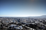 A panoramic view captured by a lunexon drone displaying urban infrastructure from above.