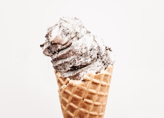 ice cream on brown cone