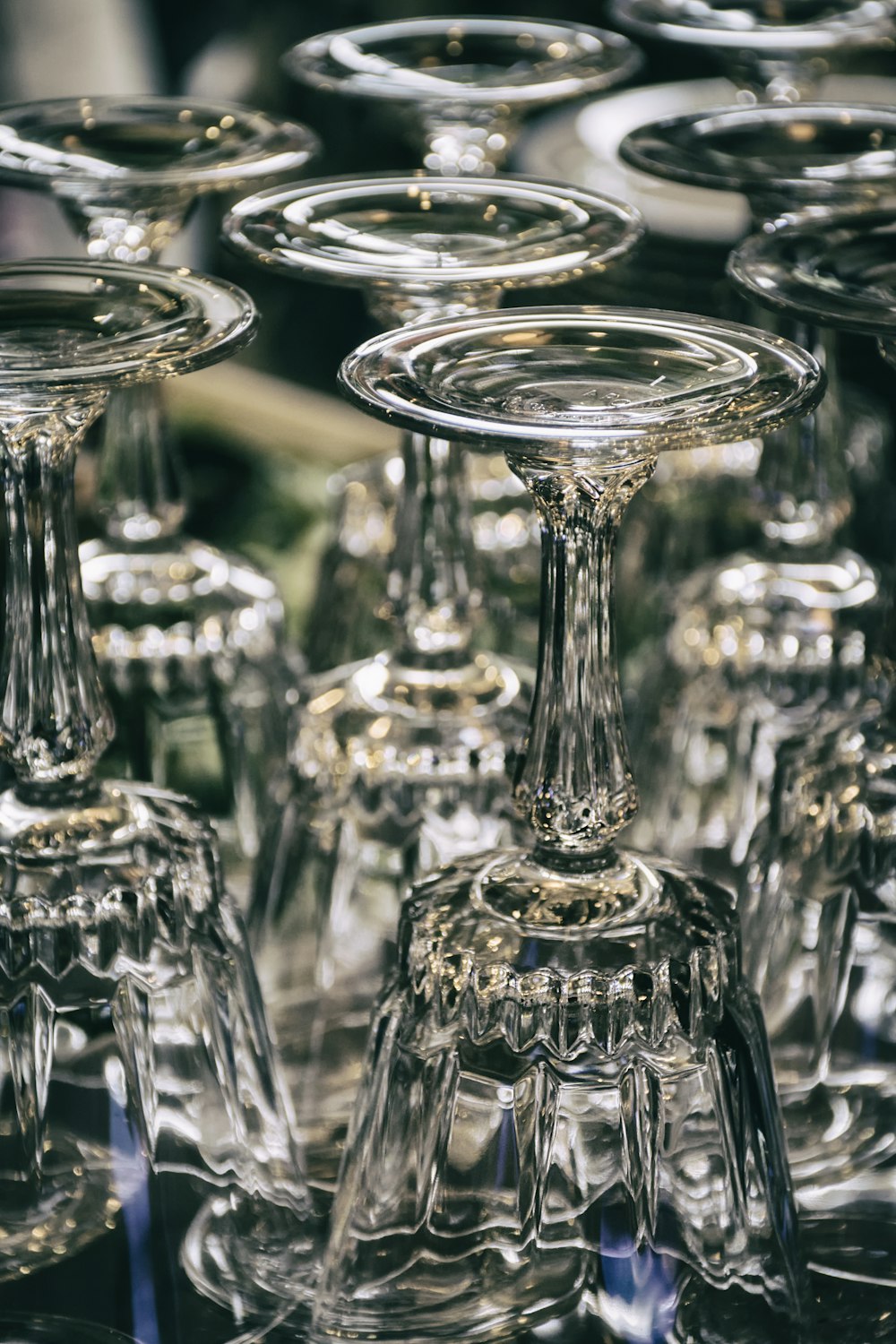 clear glass bottle lot in grayscale photography