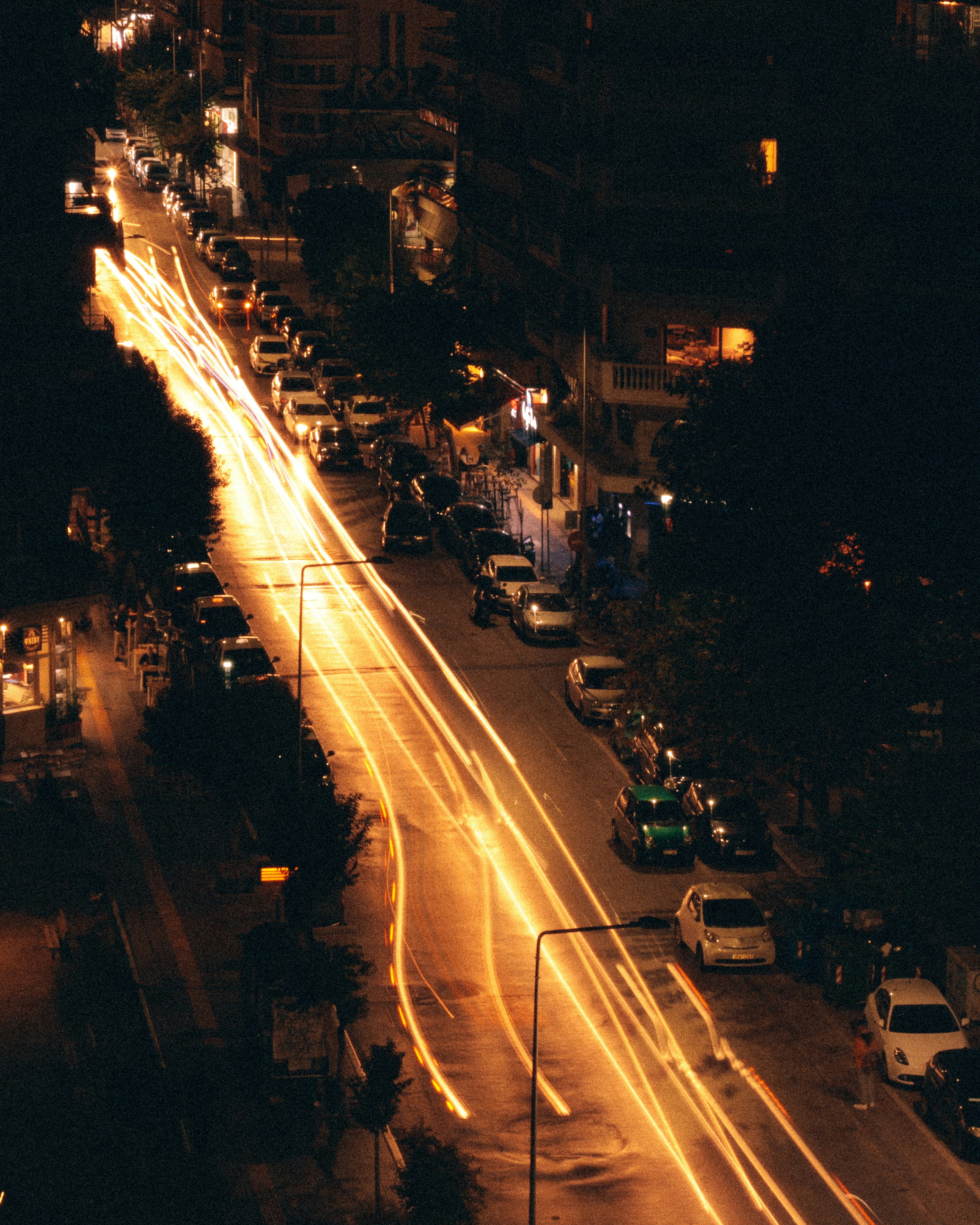 cars on road during night time