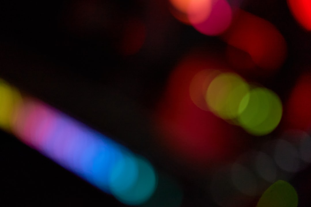 red and blue bokeh lights