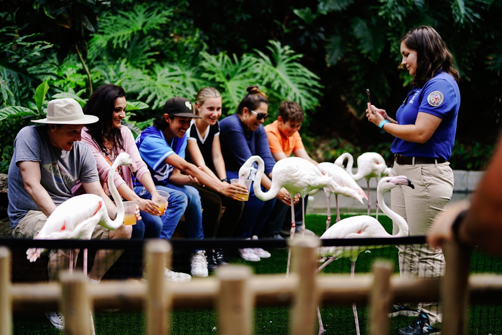 Menschen, die tagsüber auf einem Holzzaun in der Nähe von White Swan sitzen