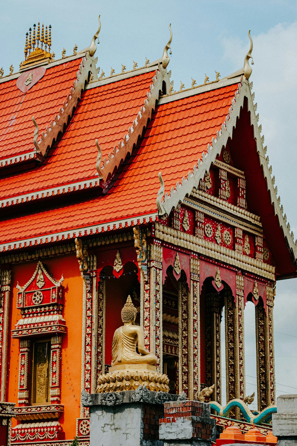 red and white temple during daytime