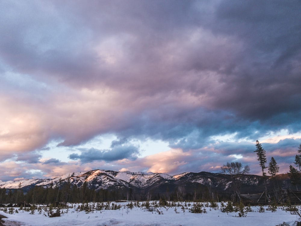 snow covered mountain under cloudy sky during daytime