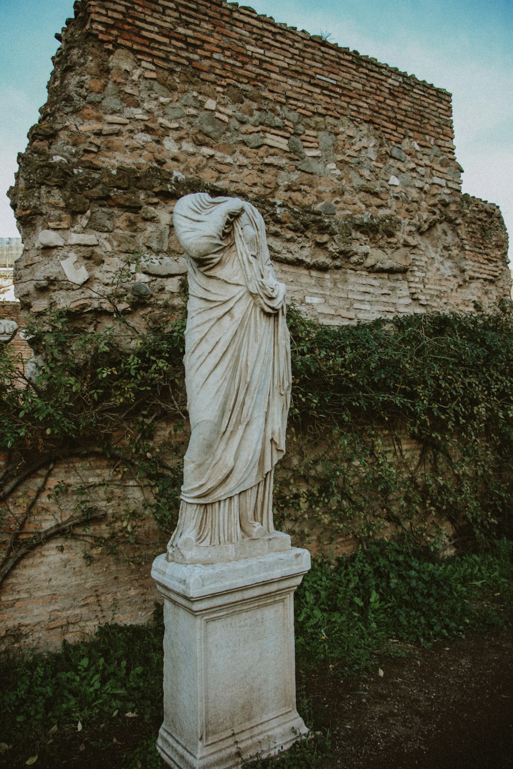 angel statue near brown tree