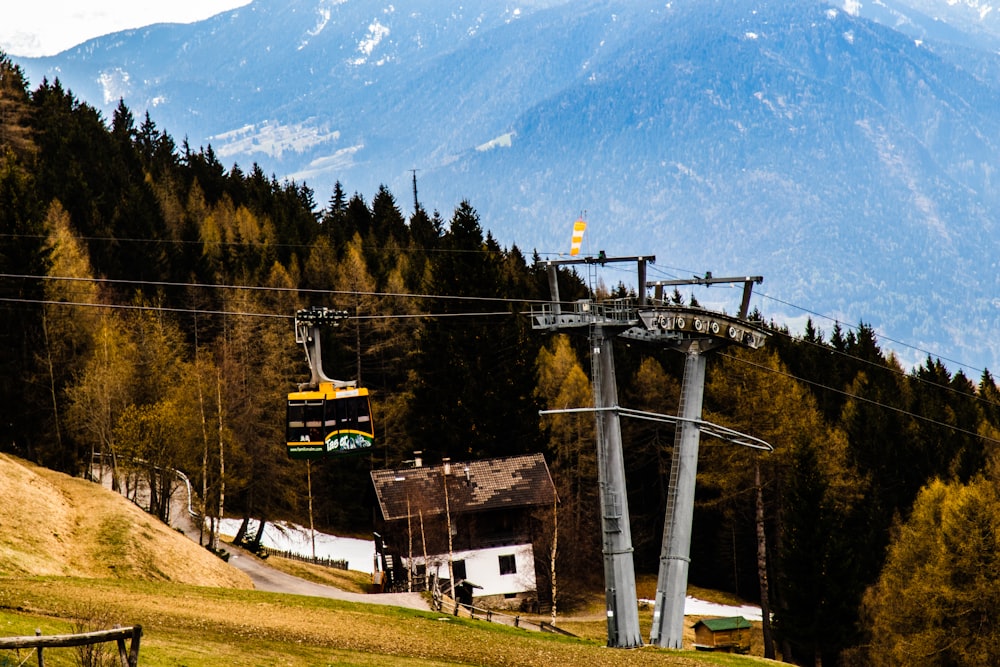 white and black cable car