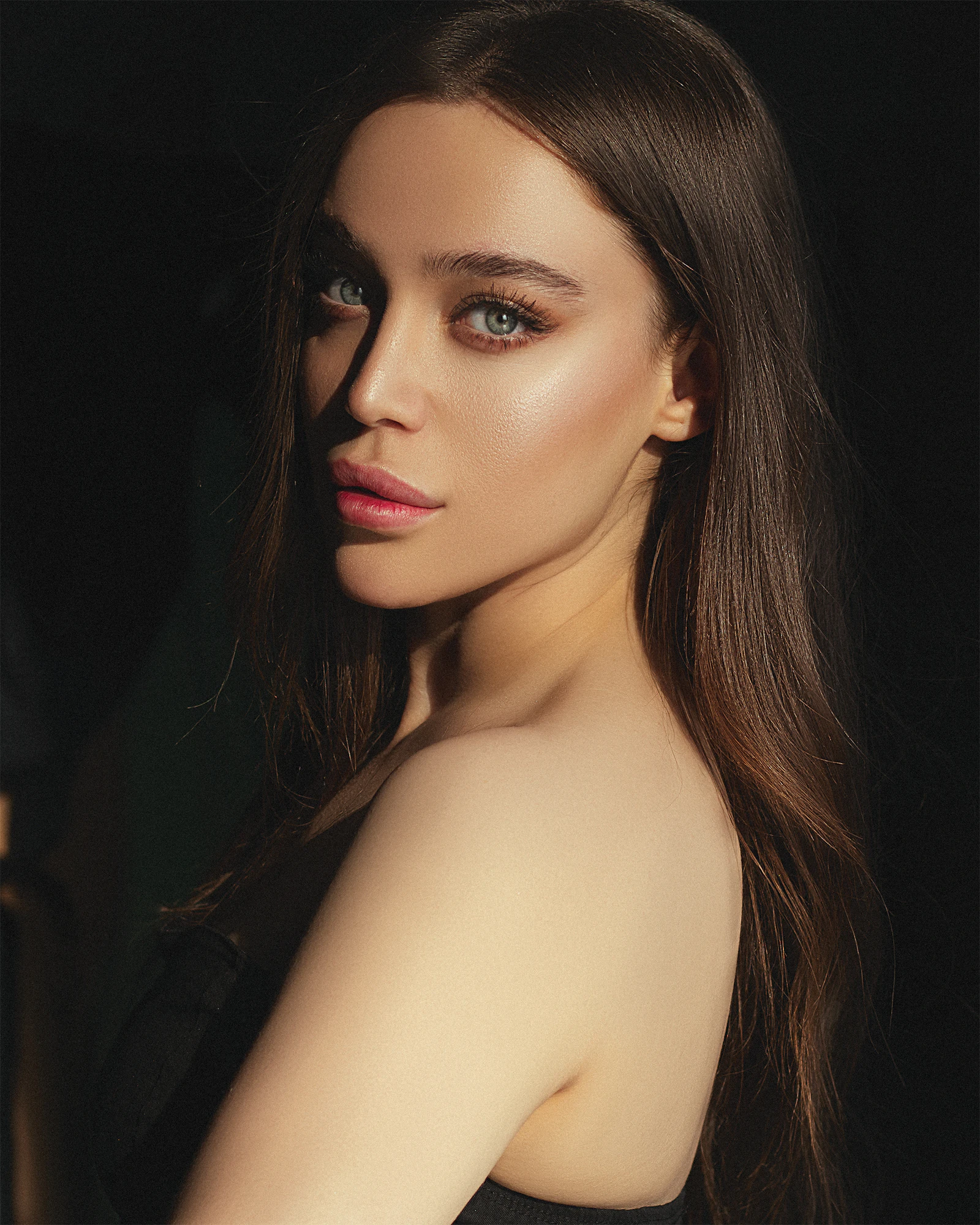 Woman with naturally glowing, radiant skin