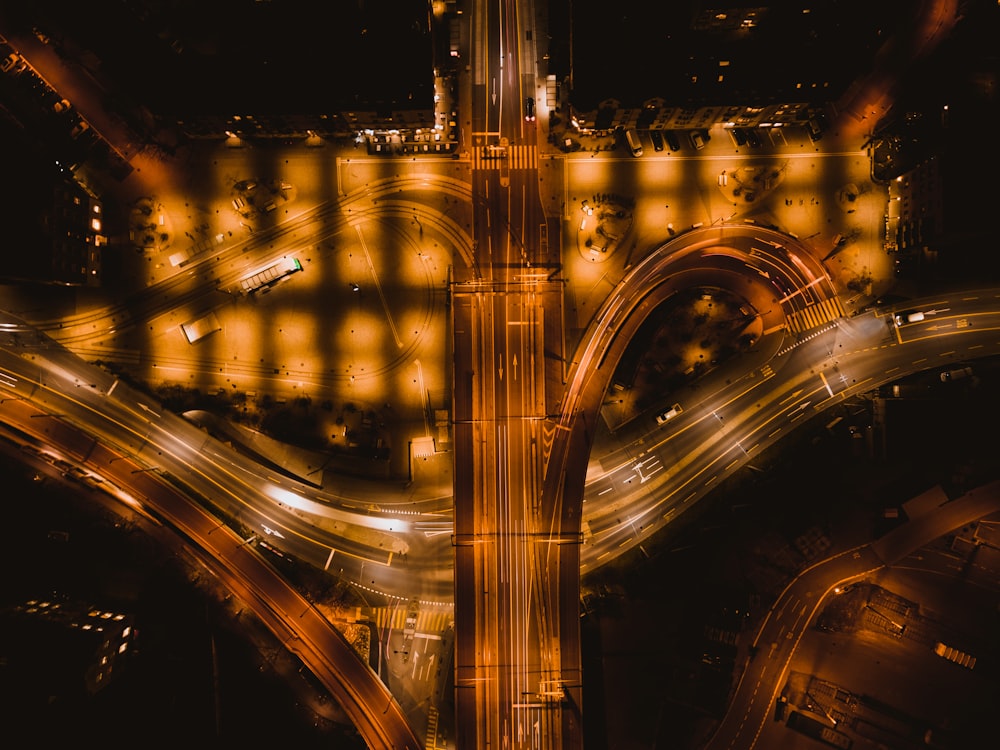 time lapse photography of cars on road during night time