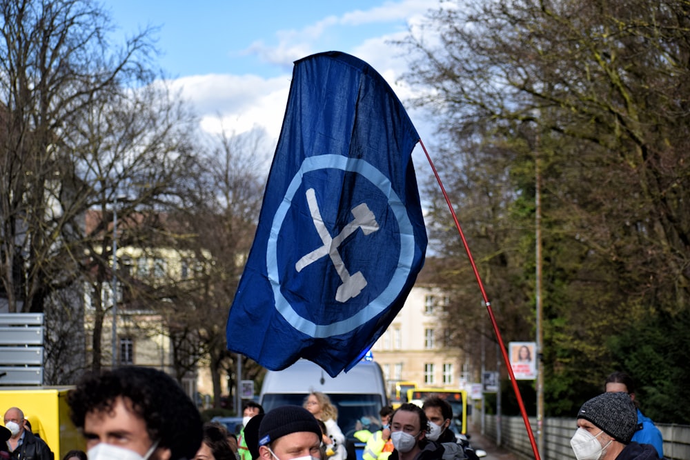 blue and white star flag