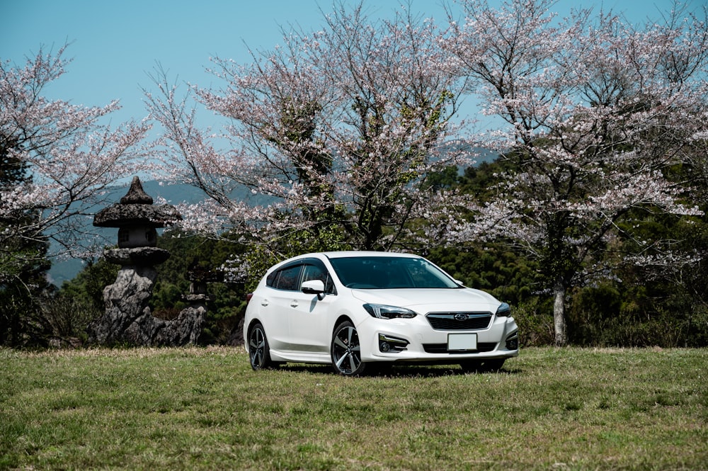 white bmw m 3 parked on green grass field