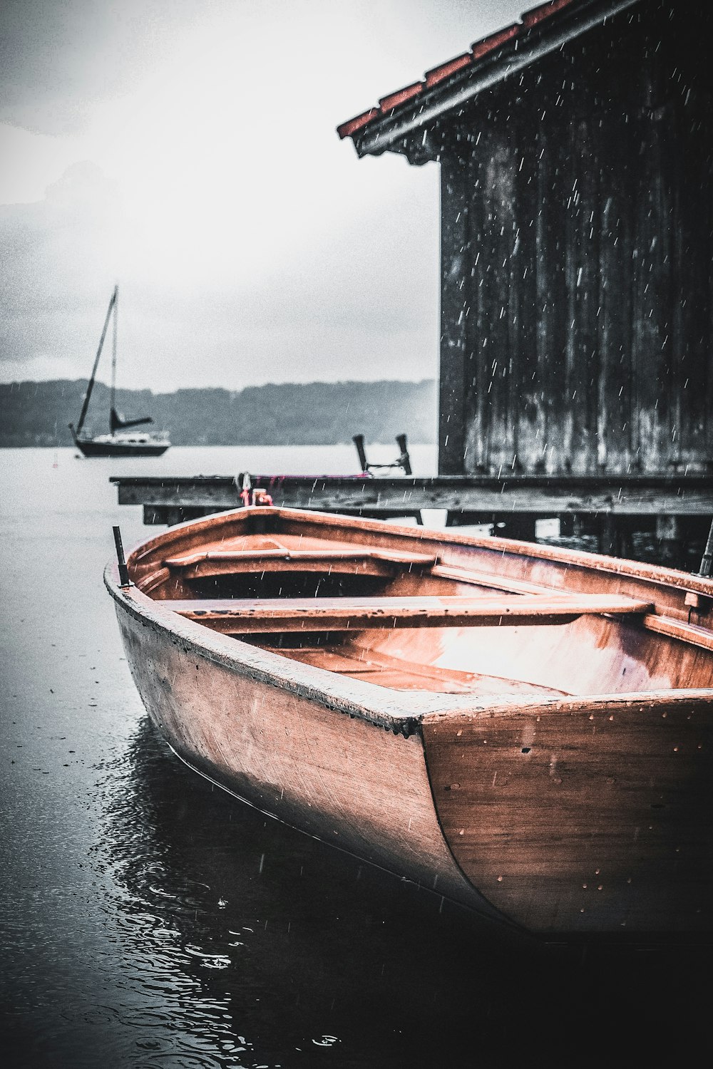 brown and white boat on water