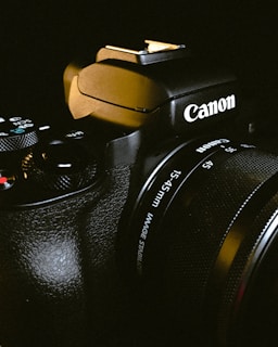A close-up of a camera capturing a dramatic scene.
