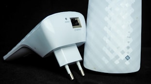 white and silver electronic device