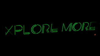 A moody dark-themed interface showing interactive story options with glowing text highlights.