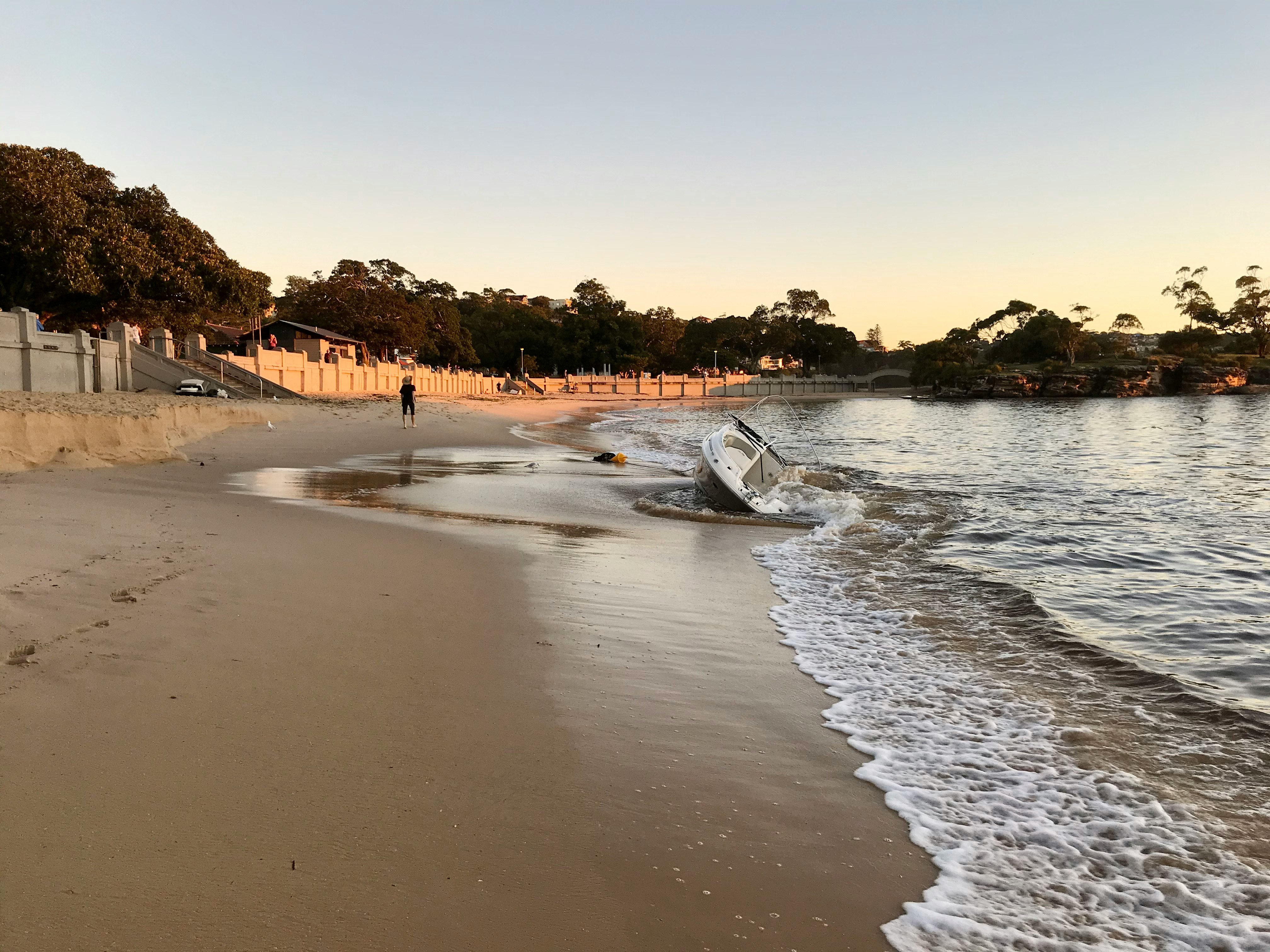 white and black boat on beach during daytime