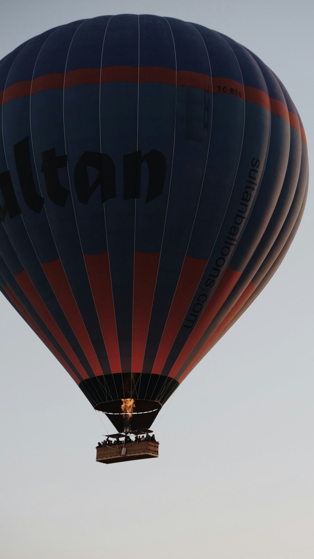 red and black hot air balloon