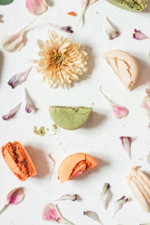 A flat lay of various spring flats in soft colors.