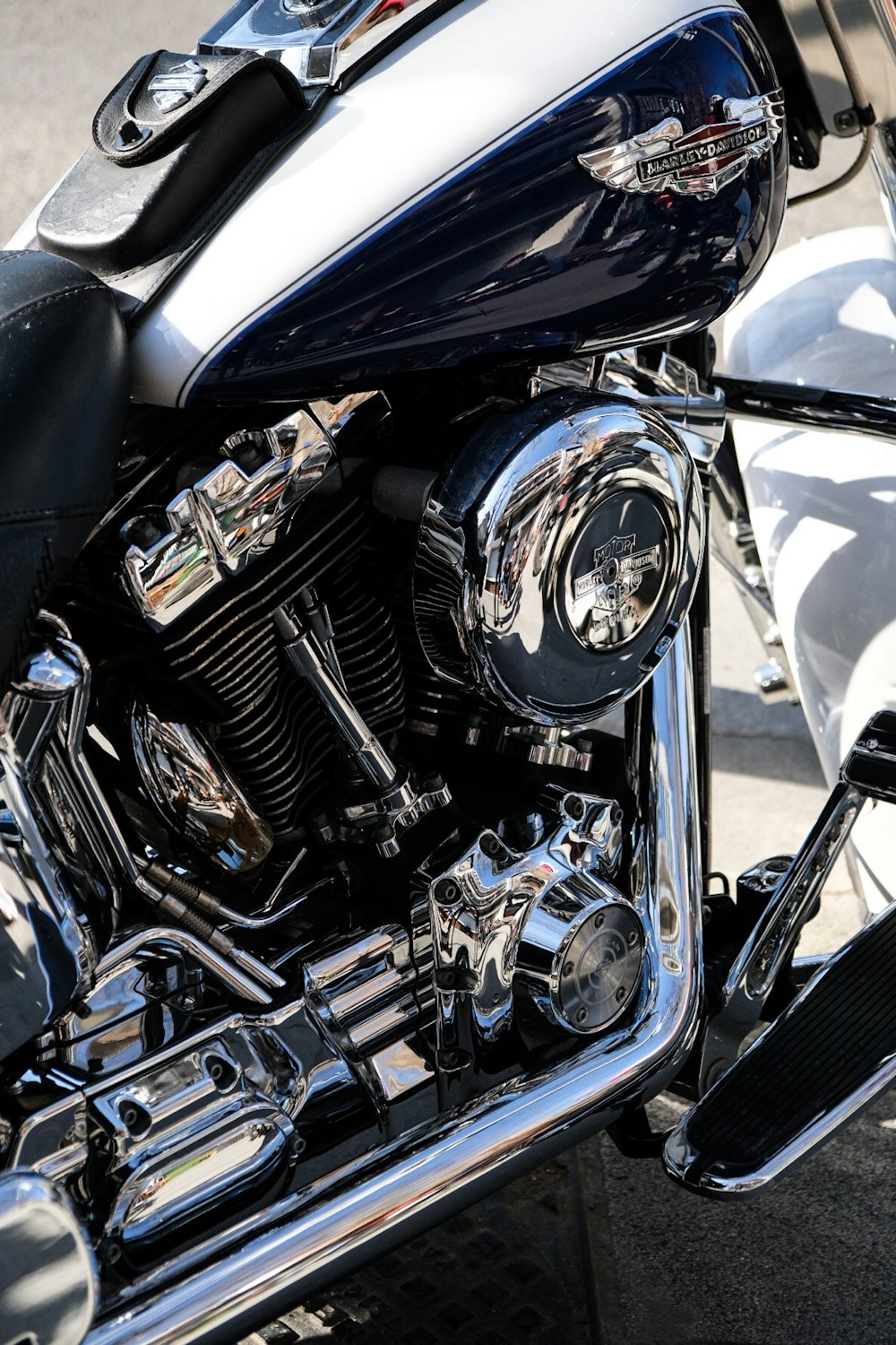 black and silver motorcycle engine