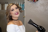 Smiling customer showing thicker hair result after using Toppik fibers.