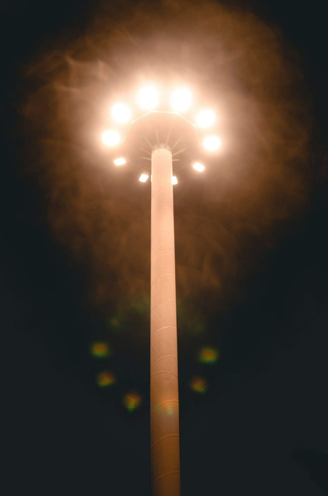 white light post during night time