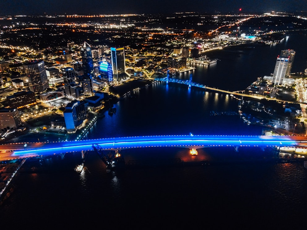 Jacksonville city lights during night time