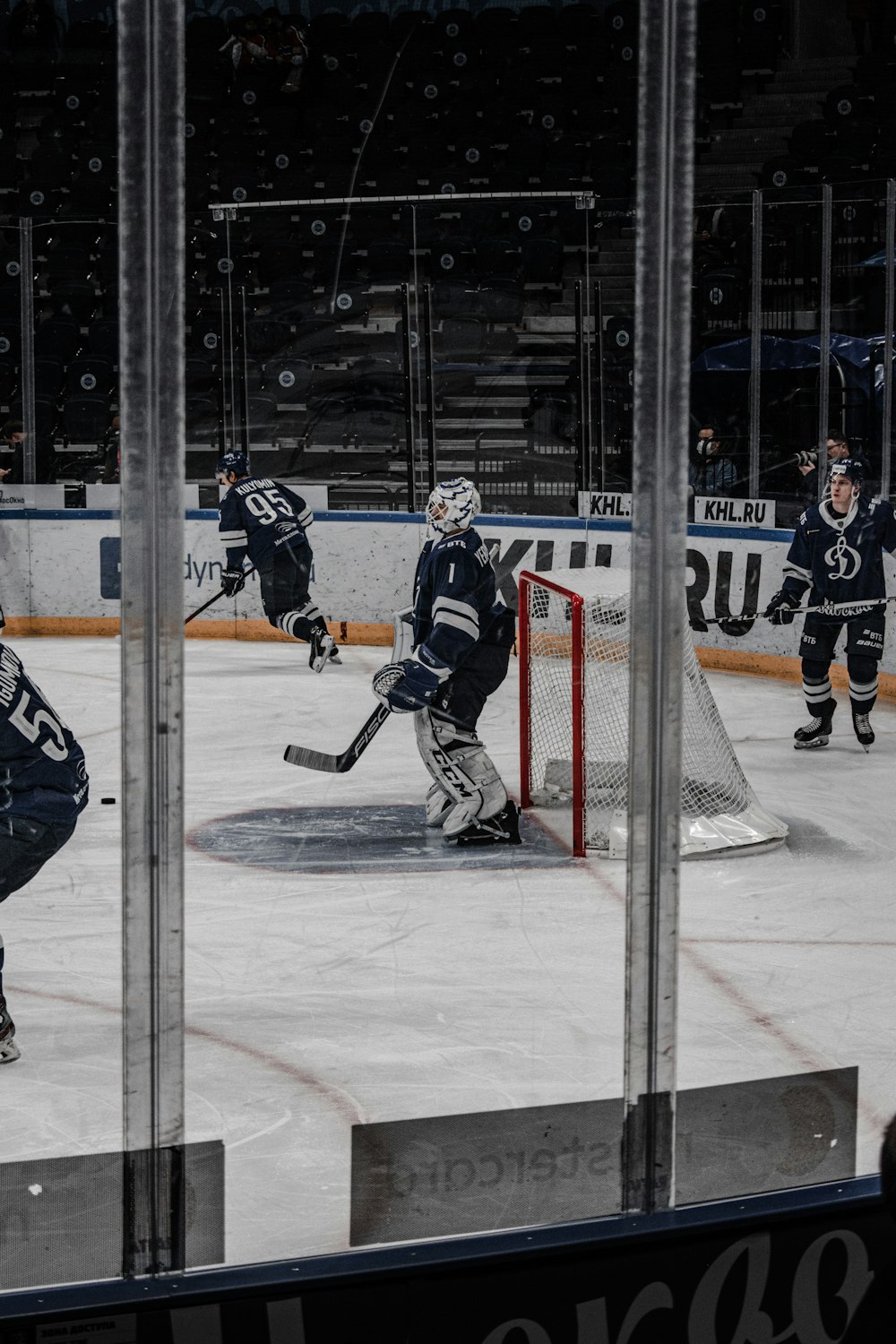 ice hockey players on ice hockey field