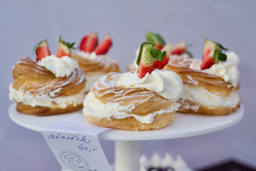 brown and white pastry on white ceramic plate