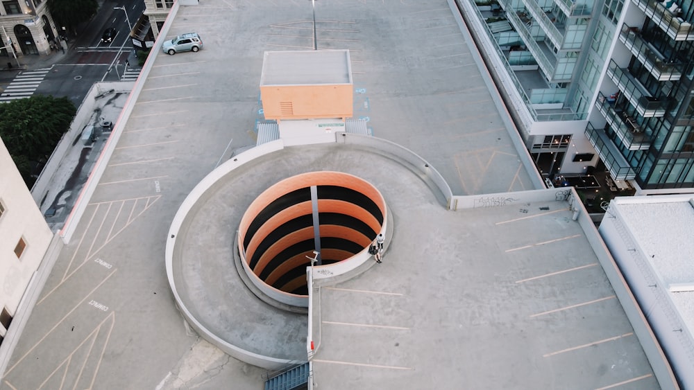 white and orange concrete building