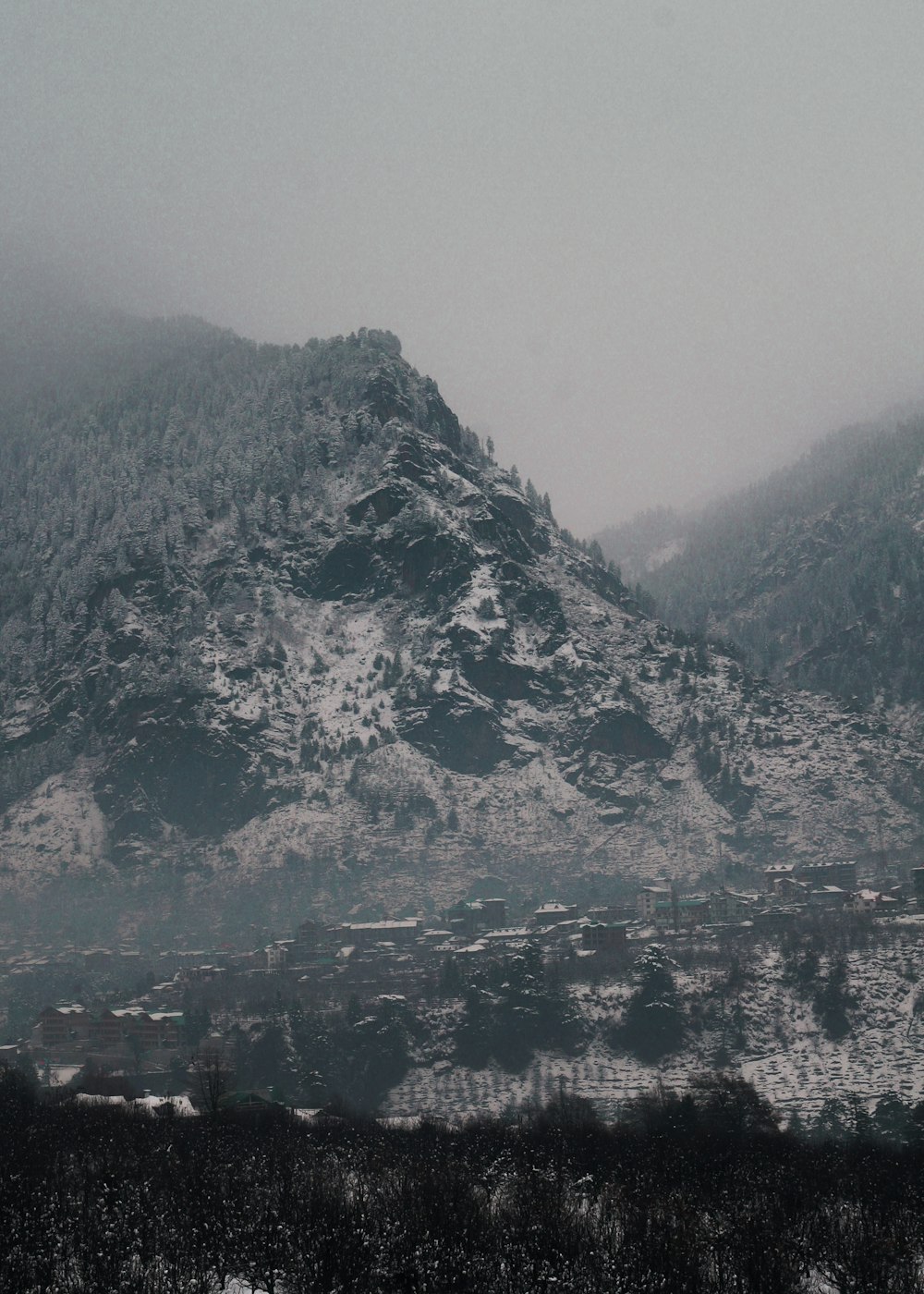 gray mountain under white sky during daytime