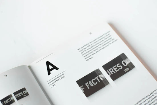 white and black box on white table. Typography Trends 2026