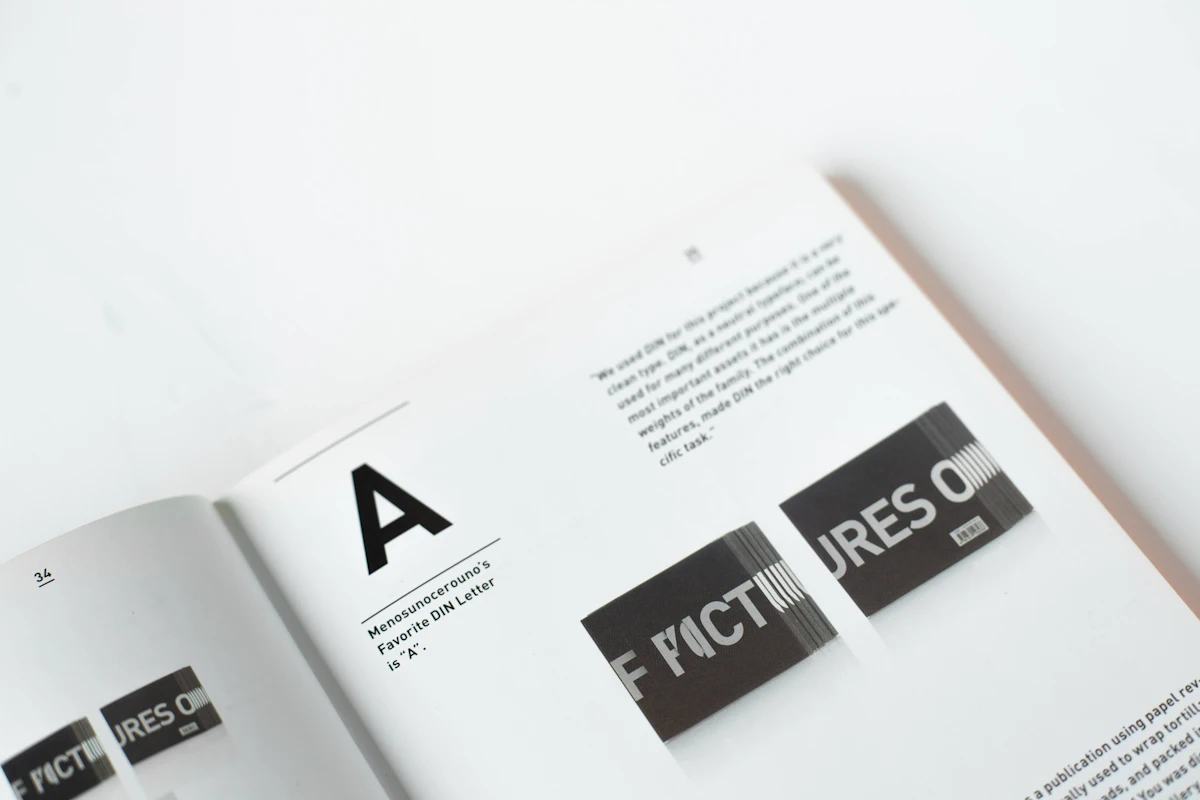 Editorial magazine typography