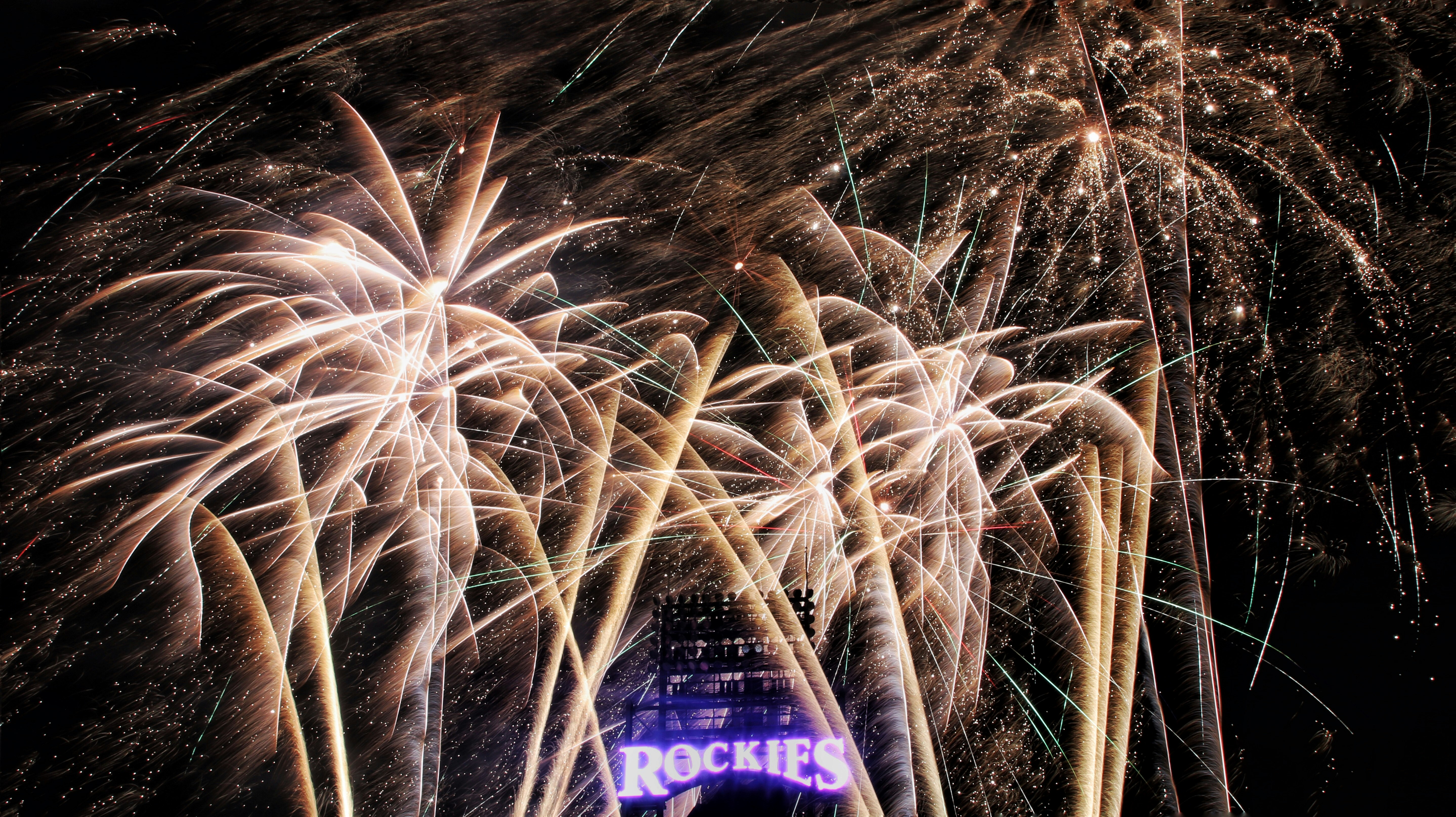 brown and white fireworks display