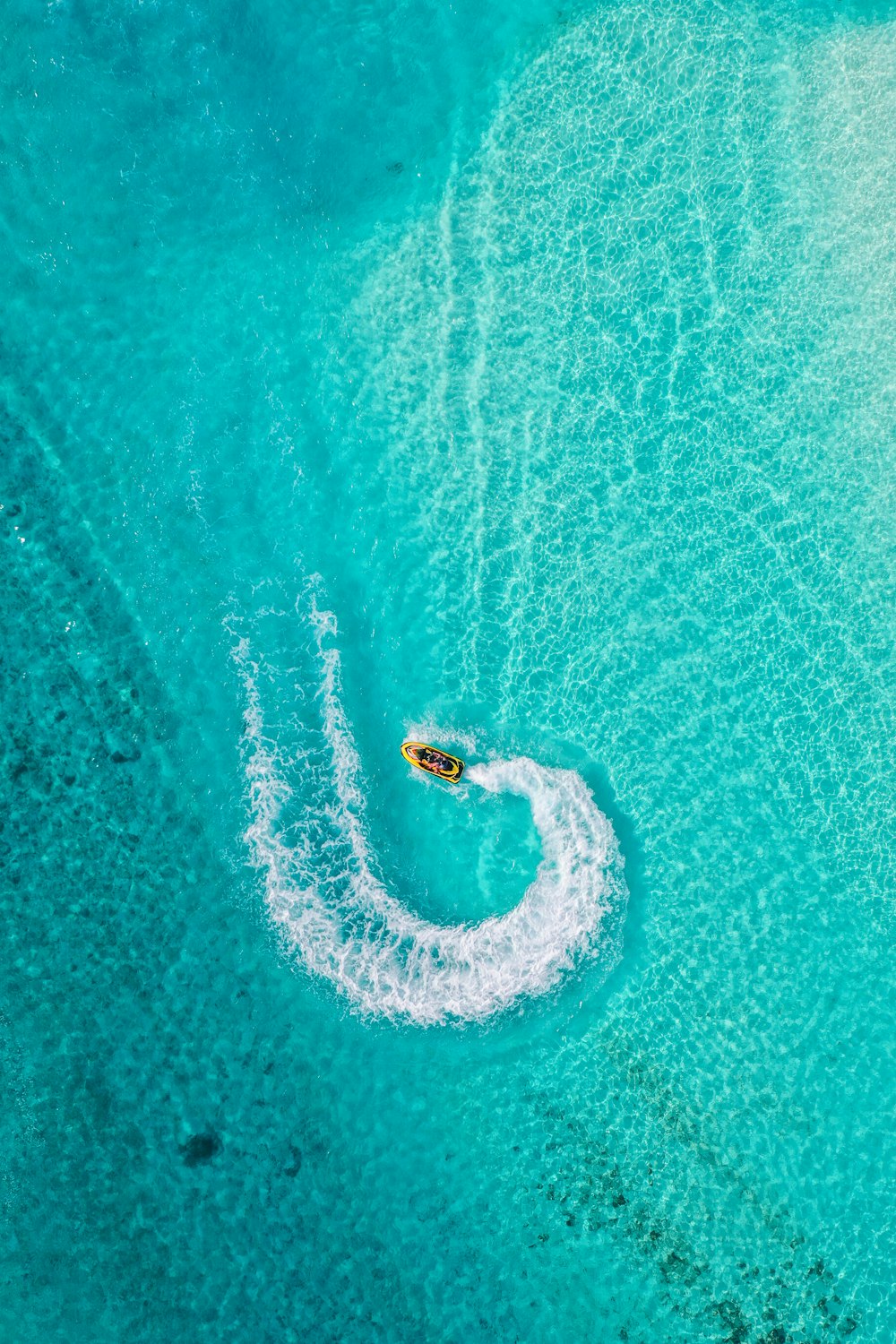 aerial view of green sea