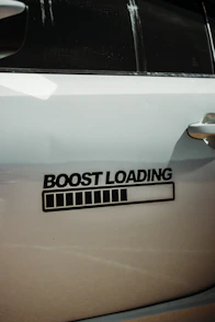 white and black car door