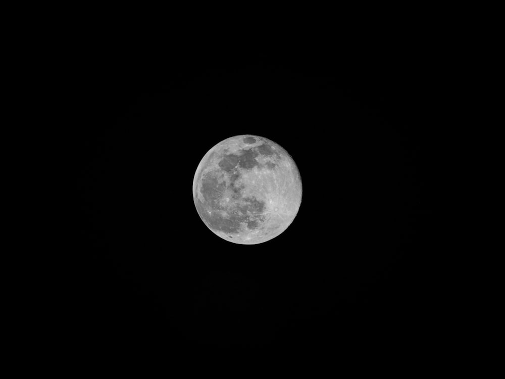 full moon in dark night sky