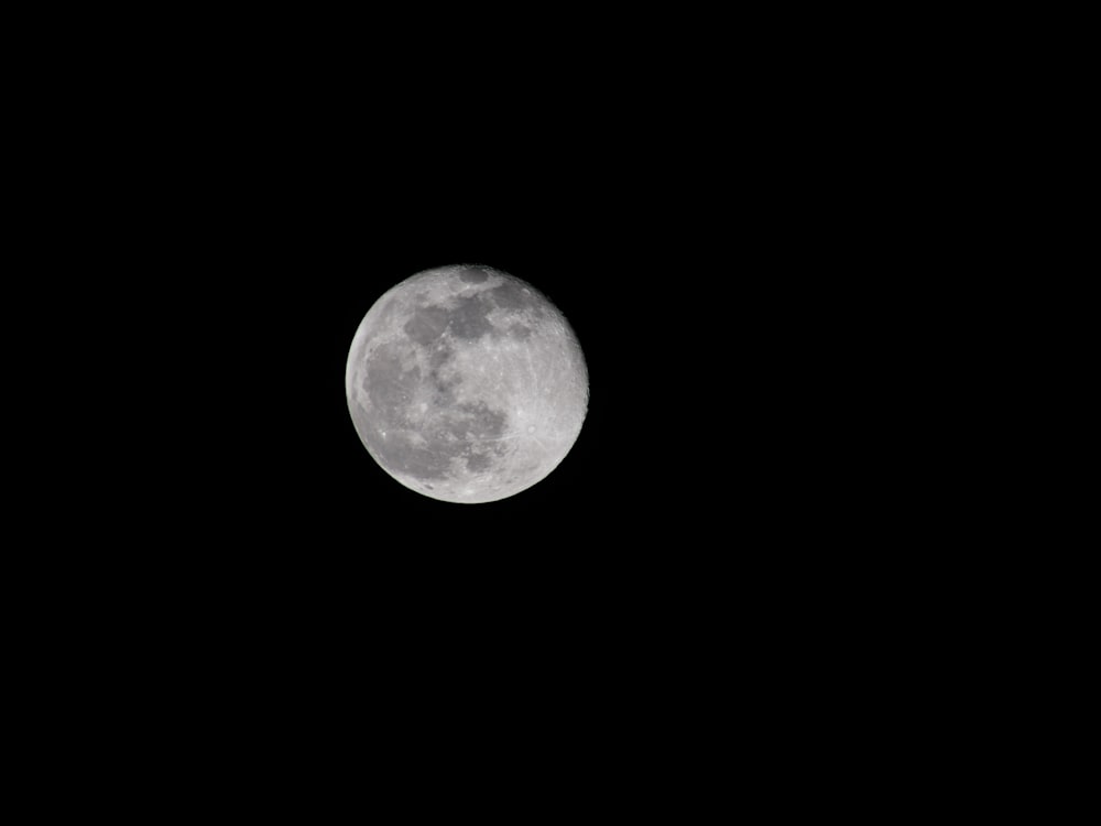 full moon in dark night sky