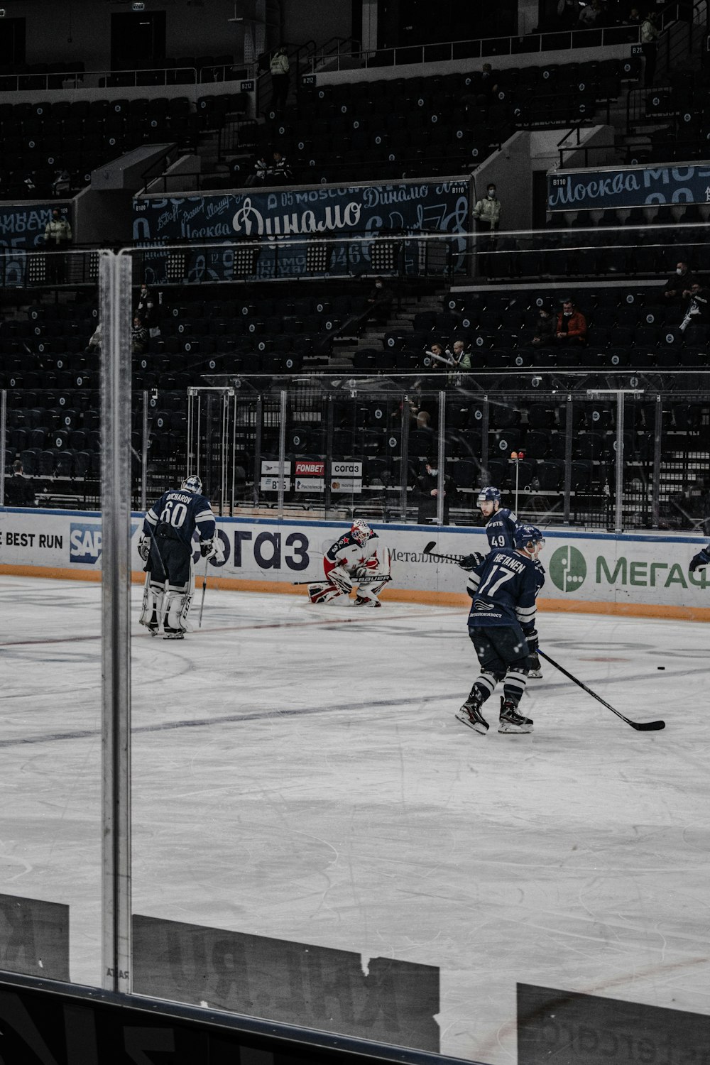 ice hockey players on ice hockey field