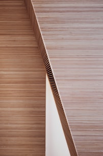 brown and white striped textile