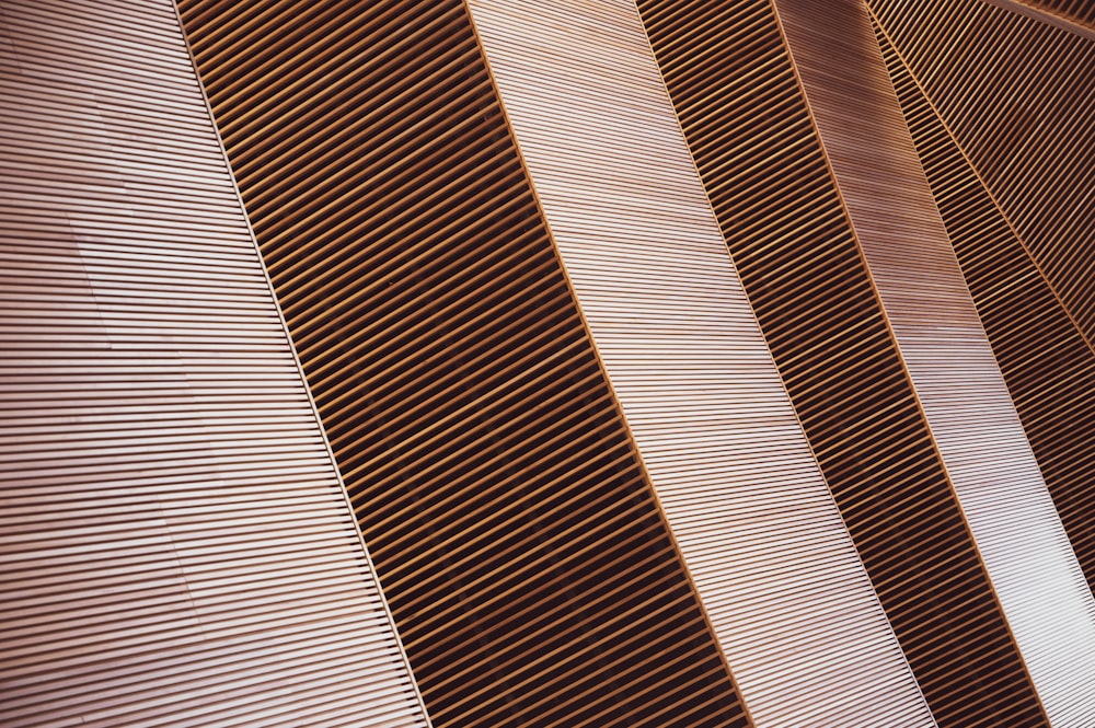 white and brown striped textile
