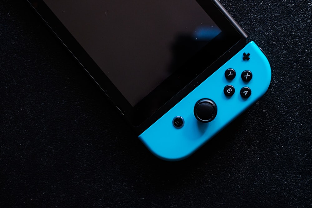 blue nintendo switch game console