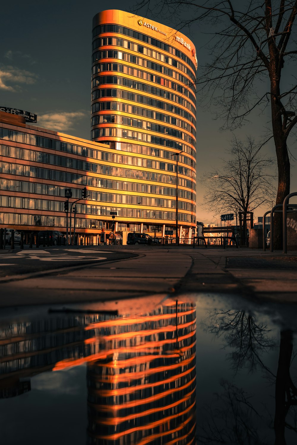 brown concrete building during night time