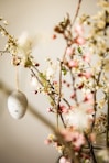 white round ornament on brown stem