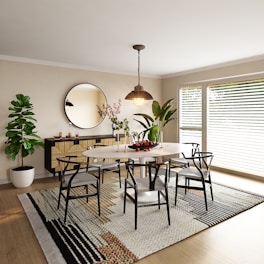 brown wooden table with chairs