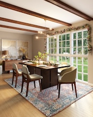 brown wooden table and chairs